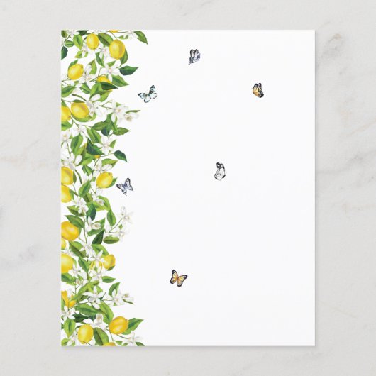 Lemon Citrus Modern Baby shower Invitation (Achterkant)