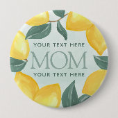 Lemon Citrus MOM Baby shower Button Pin (Voorkant)