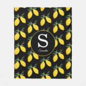 Lemon Citrus Monogram Fleece Deken (Voorkant)