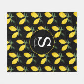 Lemon Citrus Monogram Fleece Deken (Voorkant (Horizontaal))