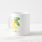 Lemon Citrus Monogram Koffiemok (Voorkant links)