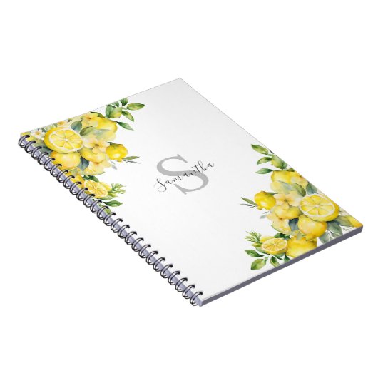 Lemon Citrus Monogram Notitieboek (Rechterzijde)