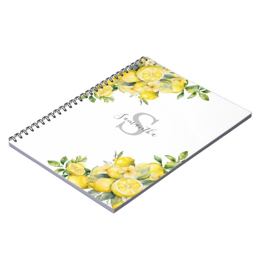Lemon Citrus Monogram Notitieboek (Linkerzijde)