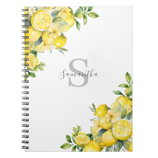 Lemon Citrus Monogram Notitieboek (Voorkant)