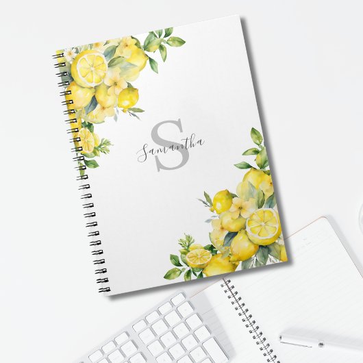 Lemon Citrus Monogram Notitieboek