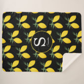Lemon Citrus Monogram Sherpa Deken (Voorkant (horizontaal))
