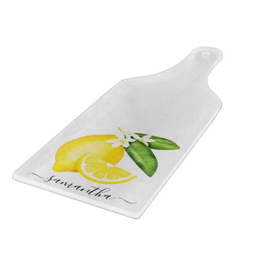 Lemon Citrus Monogram Snijplank (Hoek)