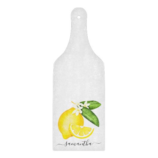 Lemon Citrus Monogram Snijplank (Voorkant)