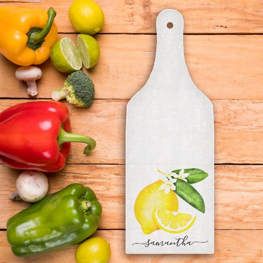 Lemon Citrus Monogram Snijplank