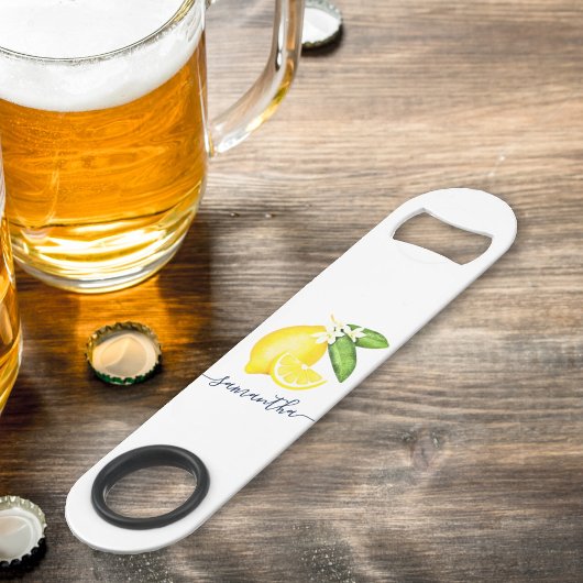 Lemon Citrus Monogram White Speed Flessenopener