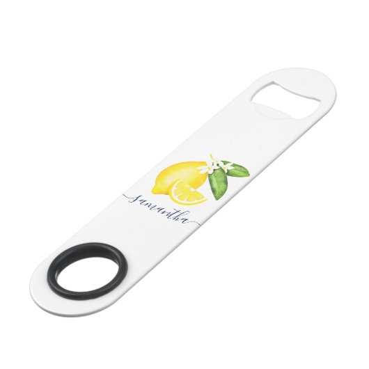 Lemon Citrus Monogram White Speed Flessenopener (Voorkant Gekanteld)