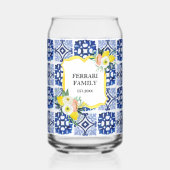 Lemon Citrus Navy Blue Italian Mediterranean Blikvorm Glas (Voorkant)