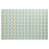 Lemon Citrus Pastel Blue Floral Stof (Fat Quarter)