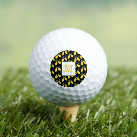 Lemon Citrus Pattern Monogram Golfballen (Insitu Shirt)