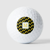 Lemon Citrus Pattern Monogram Golfballen (Voorkant)