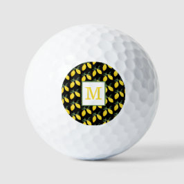 Lemon Citrus Pattern Monogram Golfballen
