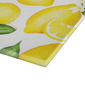 Lemon Citrus Pattern Monogram White Placemat Snijplank (Hoek)