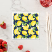 Lemon Citrus Pattern Navy Blue Servet (Insitu)