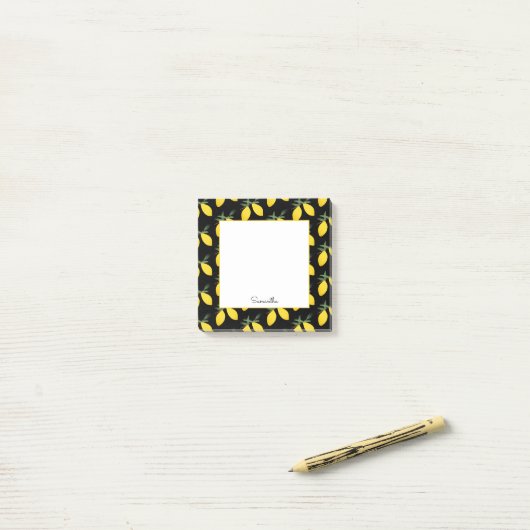 Lemon Citrus Pattern Post-it® Notes (Op bureau)