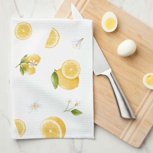 Lemon Citrus Pattern Theedoek (Quarter Fold)