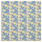 Lemon Citrus Periwinkle Floral Stof (Swatch)