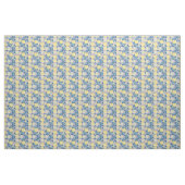 Lemon Citrus Periwinkle Floral Stof (Fat Quarter)