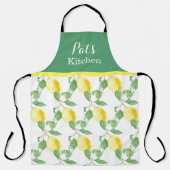 Lemon Citrus personaliseren met Green Leaves Print Schort (Voorkant)