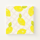 Lemon Citrus Pink Check Baby shower Gastboek Notitieboek (Achterkant)