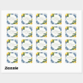 Lemon Citrus Positano Italiaanse Bruidsdouche Vierkante Sticker (Vel)