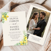 Lemon Citrus QR Code Photo Wedding Kaart