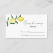 Lemon citrus - raad eens hoeveel kisses brudal gam informatiekaartje (Voorkant)