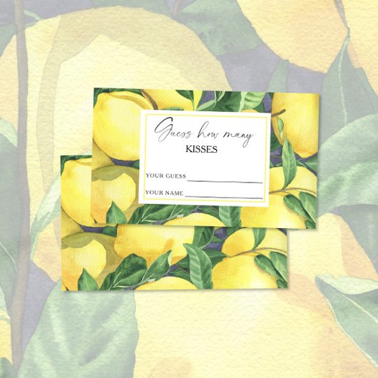 Lemon citrus - raad eens hoeveel kisses brudal gam informatiekaartje