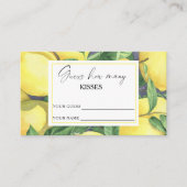 Lemon citrus - raad eens hoeveel kisses brudal gam informatiekaartje (Voorkant)