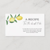 Lemon Citrus - Recipe voor de bruid Informatiekaartje (Voorkant)