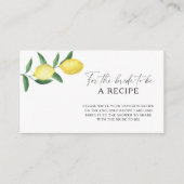 Lemon Citrus - Recipe voor de bruid Informatiekaartje (Voorkant)