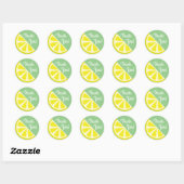 Lemon Citrus Slice Fruit 1e verjaardag Dank u Ronde Sticker (Vel)