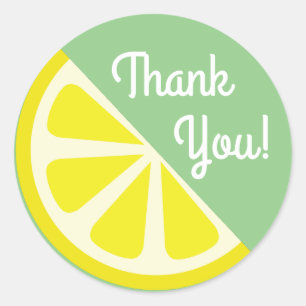 Lemon Citrus Slice Fruit 1e verjaardag Dank u Ronde Sticker
