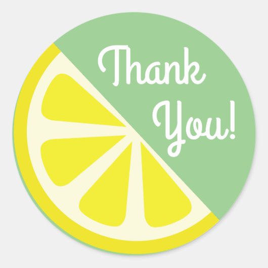 Lemon Citrus Slice Fruit 1e verjaardag Dank u Ronde Sticker (Voorkant)