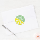 Lemon Citrus Slice Fruit 1e verjaardag Dank u Ronde Sticker (Envelop)