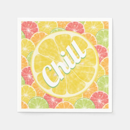 Lemon Citrus Slices Chill Party Servet (Voorkant)