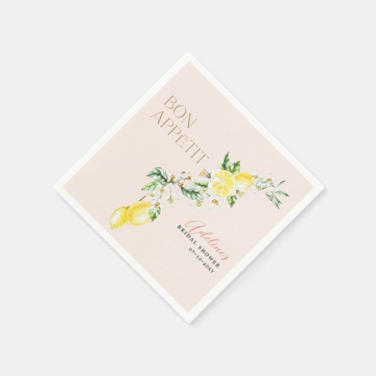 Lemon Citrus Soft Blush Main Squeeze Vrijgezellenf Servet (Hoek)