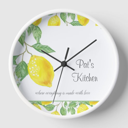 Lemon Citrus Specialized Kitchen Wall klok (Voorkant)
