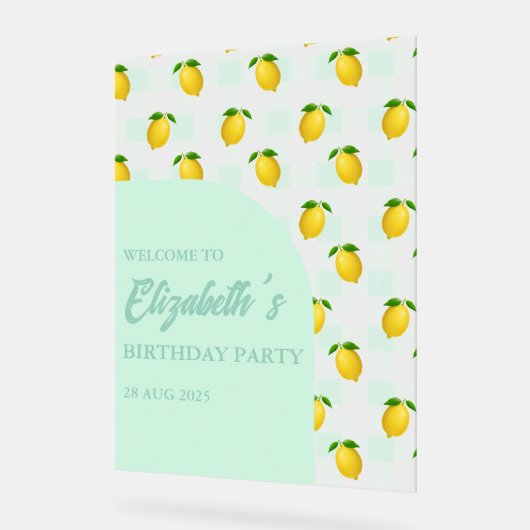 Lemon Citrus Summer Birthday Acryl Bord (Hoek)