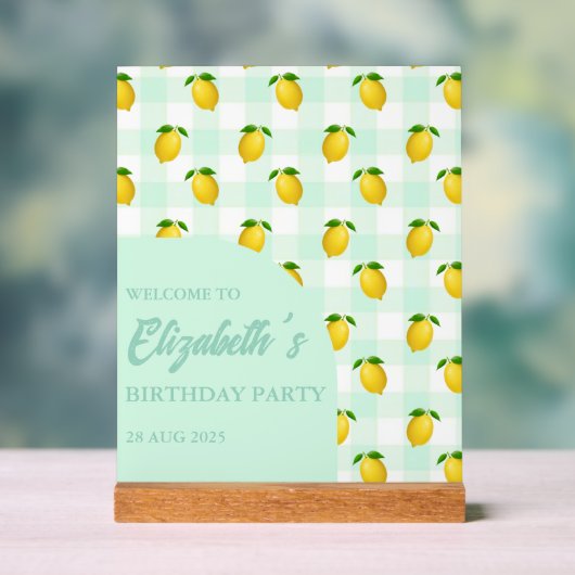 Lemon Citrus Summer Birthday Acryl Bord (Neutraal)