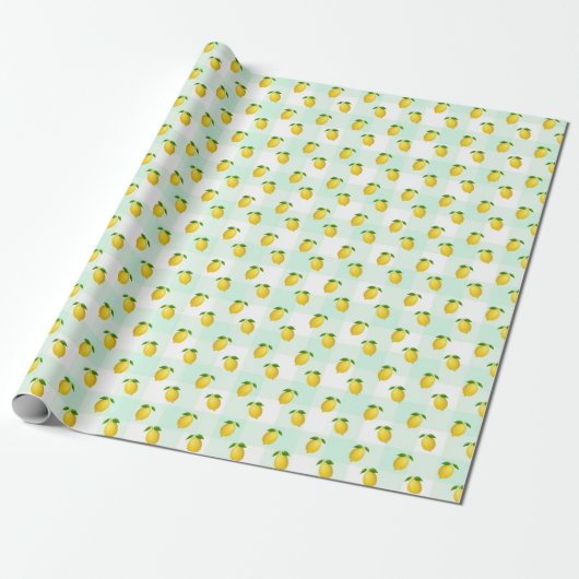 Lemon Citrus Summer Birthday Cadeaupapier (Uitgerold)