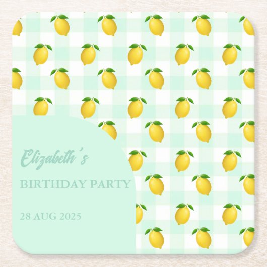 Lemon Citrus Summer Birthday Kartonnen Onderzetters (Voorkant)