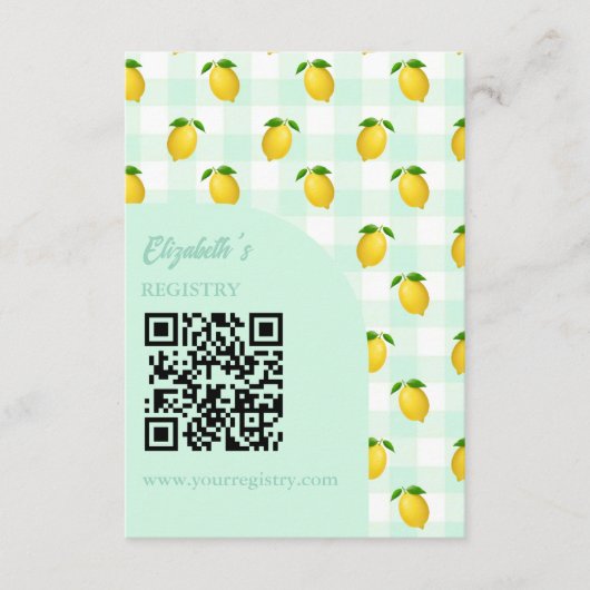 Lemon Citrus Summer Birthday Registry Informatiekaartje (Voorkant)