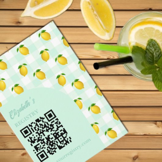 Lemon Citrus Summer Birthday Registry Informatiekaartje