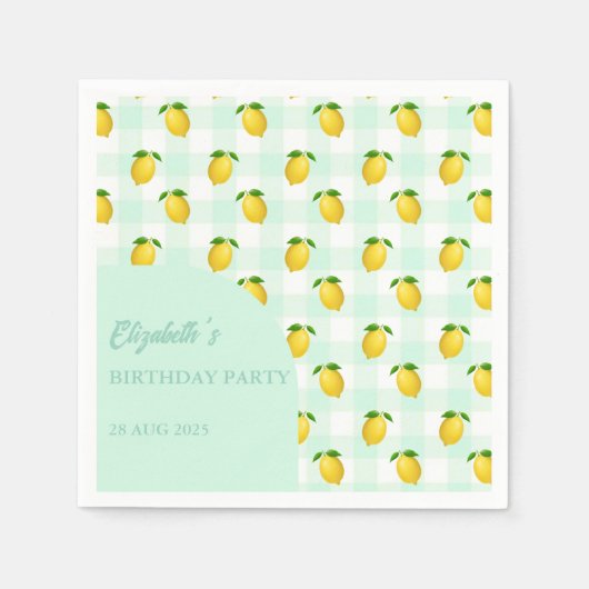 Lemon Citrus Summer Birthday Servet (Voorkant)