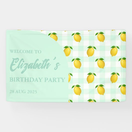Lemon Citrus Summer Birthday Spandoek (Horizontaal)